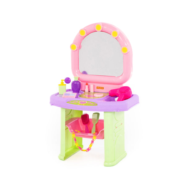 Mini Vanity Dressing Table Play Set - Mirror, Stool and Beauty Accessories