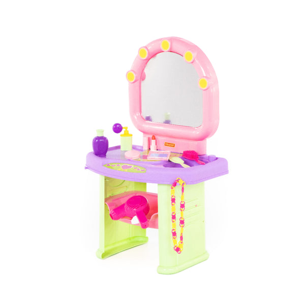 Mini Vanity Dressing Table Play Set - Mirror, Stool and Beauty Accessories