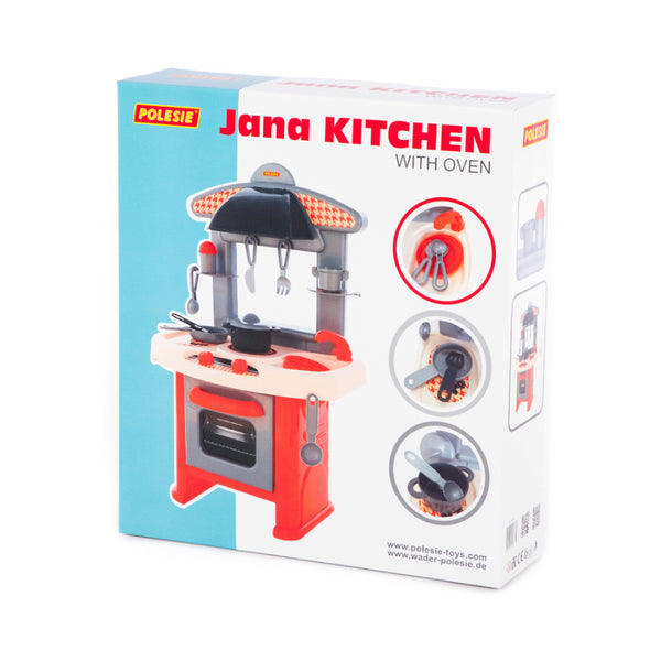 Jana Children's Role-Play Kitchen with Oven - Sink, Hob and Cookware