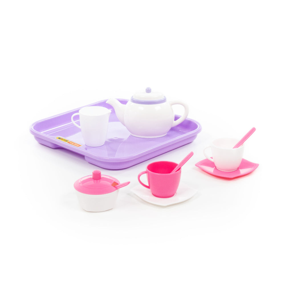 Polesie Children's Pretend Play Tea Set - 13 Pieces, Serving Tray