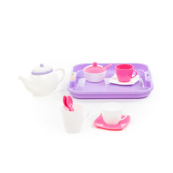 Polesie Children's Pretend Play Tea Set - 13 Pieces, Serving Tray