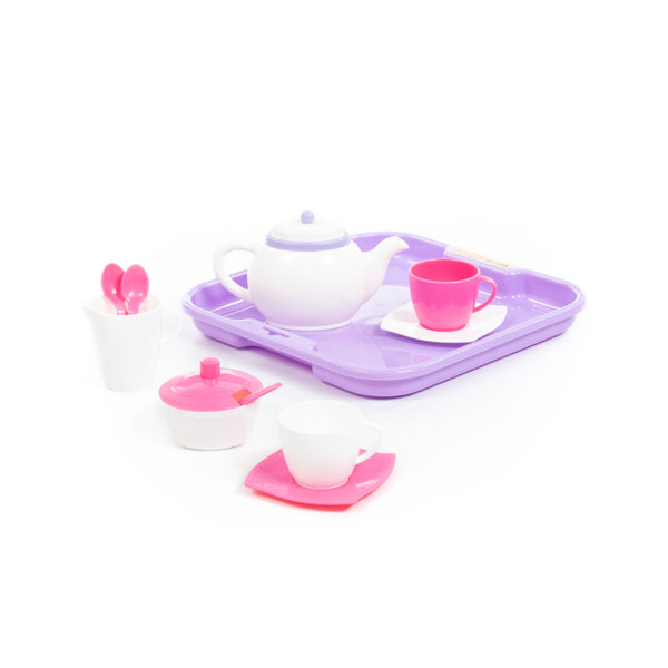 Polesie Children's Pretend Play Tea Set - 13 Pieces, Serving Tray