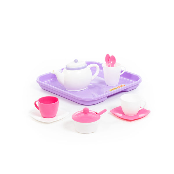 Polesie Children's Pretend Play Tea Set - 13 Pieces, Serving Tray