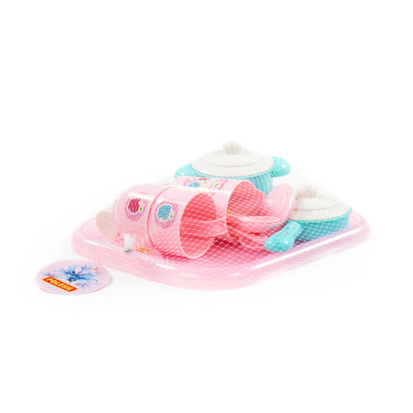 Children's Pretend Play Tea Service Set - 19 Pieces, Pink and Turquoise