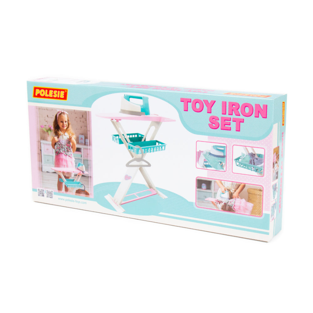 Children's Toy Ironing Set - Iron, Board, Basket and Hanging Rail