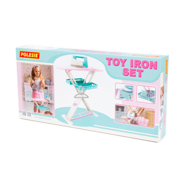 Children's Toy Ironing Set - Iron, Board, Basket and Hanging Rail