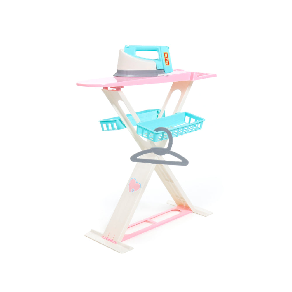 Children's Toy Ironing Set - Iron, Board, Basket and Hanging Rail