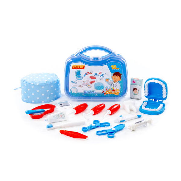 Polesie Dentist Role-Play Toy Set - 19 Pieces, Carry Case and Chair