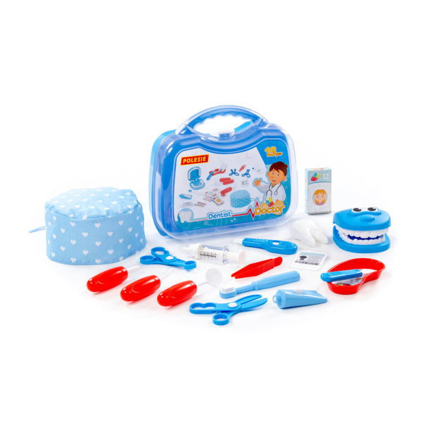 Polesie Dentist Role-Play Toy Set - 19 Pieces, Carry Case and Chair