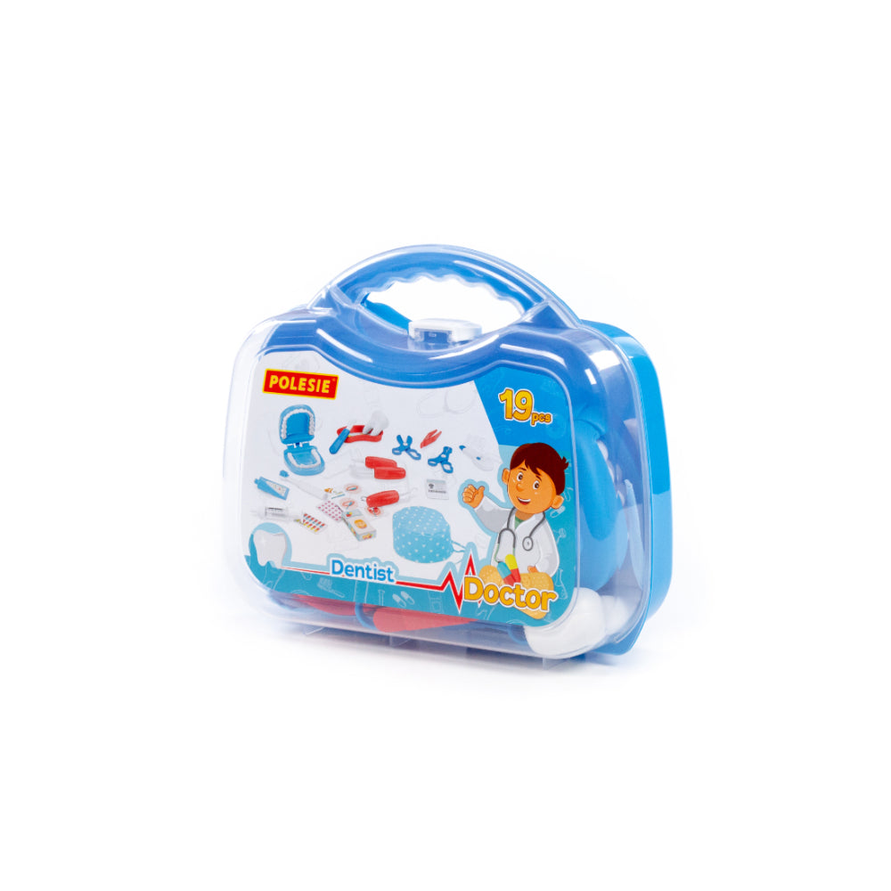 Polesie Dentist Role-Play Toy Set - 19 Pieces, Carry Case and Chair