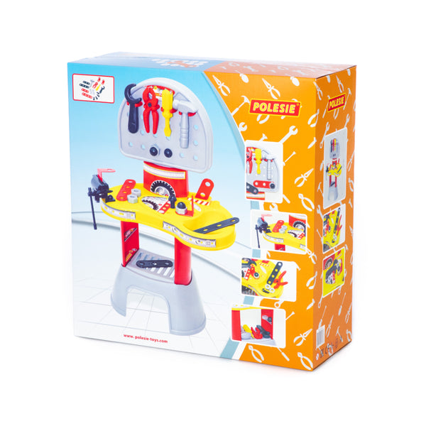 Polesie Children's Workshop Workbench Playset - Toy Tools and Bench Vice