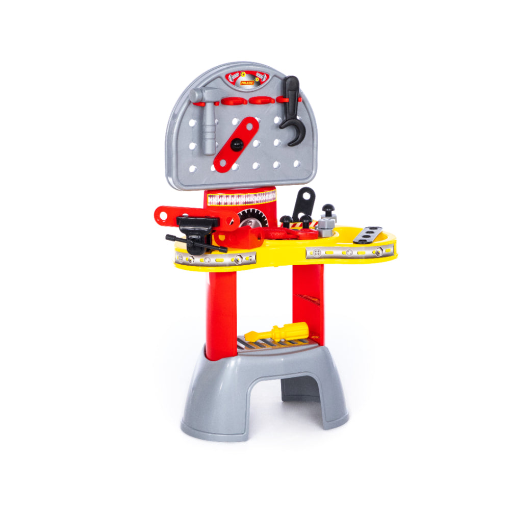 Polesie Children's Workshop Workbench Playset - Toy Tools and Bench Vice