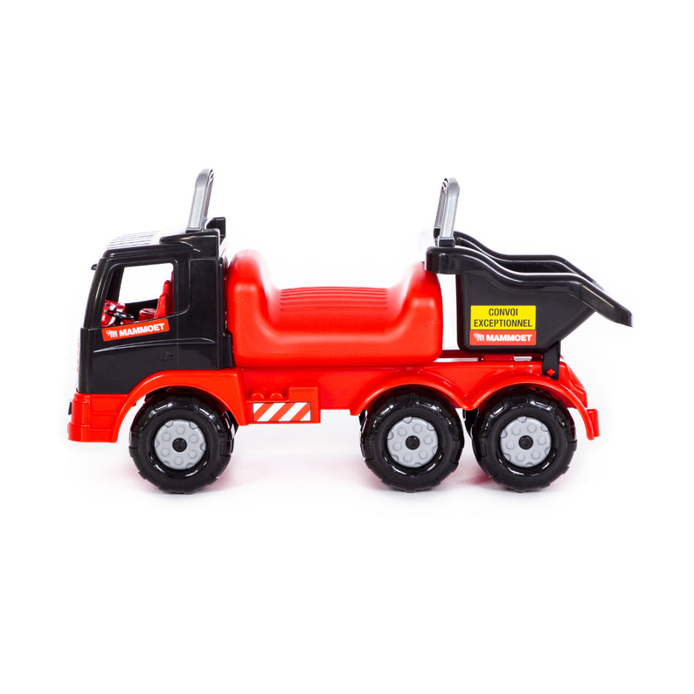 Mammoet Cement Mixer Truck Ride-On Toy - Red and Black, Six Wheels
