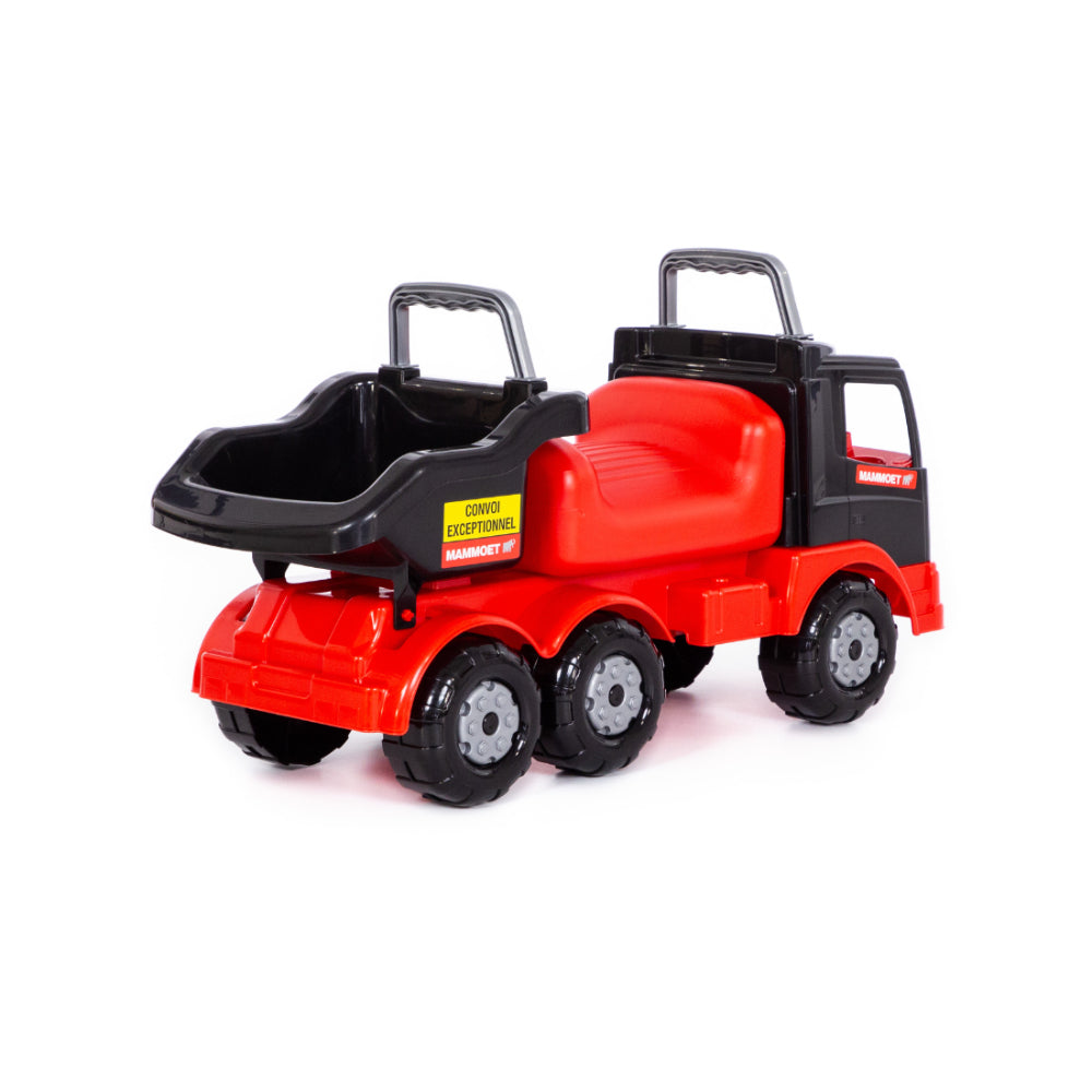 Mammoet Cement Mixer Truck Ride-On Toy - Red and Black, Six Wheels