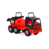 Mammoet Cement Mixer Truck Ride-On Toy - Red and Black, Six Wheels