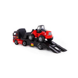Mammoet Low-Loader Truck and Front Loader Vehicle Toy - Red and Black