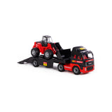 Mammoet Low-Loader Truck and Front Loader Vehicle Toy - Red and Black