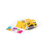 Mini Construction Tracked Bulldozer Toy - Movable Blade, Yellow and Black