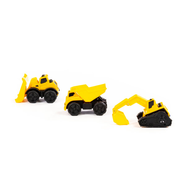 Mini Construction Tracked Bulldozer Toy - Movable Blade, Yellow and Black