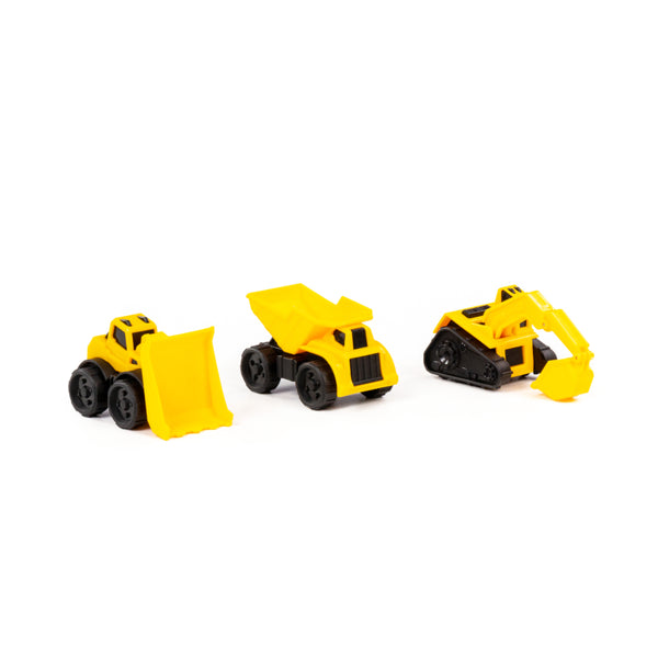 Mini Construction Tracked Bulldozer Toy - Movable Blade, Yellow and Black