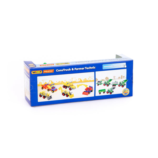 Green Farm Tractor and Tipping Trailer Toy - Front Loader, Detachable