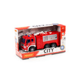 Friction-Powered City Fire Engine Toy - Six Wheels, Ages 3 and Over