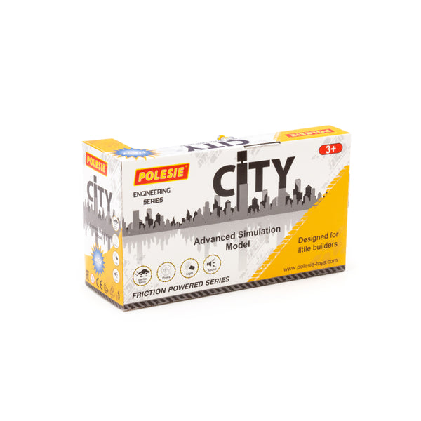 City Excavator Truck Toy - Friction-Powered, Movable Arm, Ages 3+