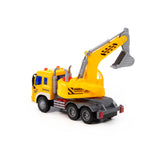 City Excavator Truck Toy - Friction-Powered, Movable Arm, Ages 3+