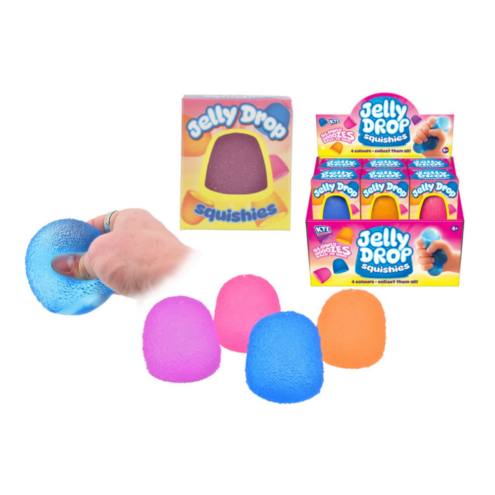 Jelly Drop Squishy Sensory Toy - Glow-in-the-Dark, Assorted Colours