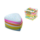 Large Rainbow Cake Slice Squishy Toy - Slow-Rising, Ages 6+