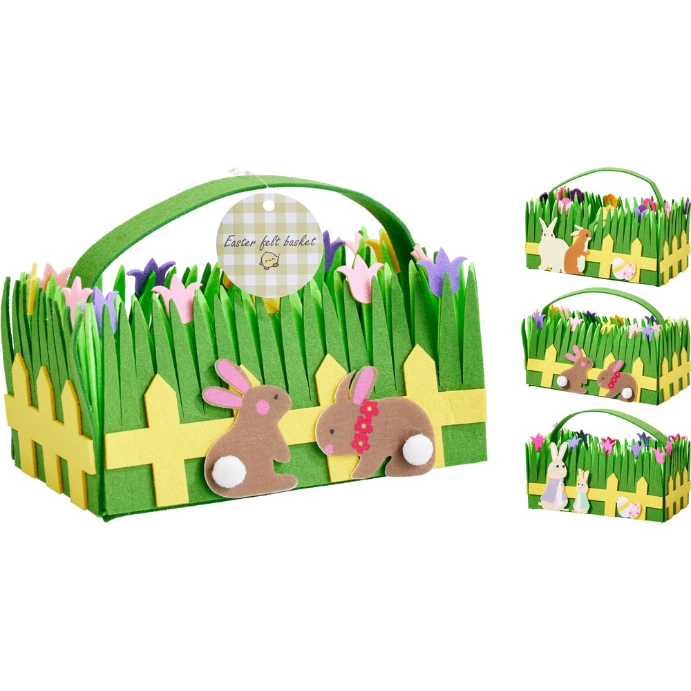 Felt Basket Easter - Decorative - 20x10.5x10cm