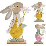 Rabbit Wooden Decoration - Assorted Designs - 30cm
