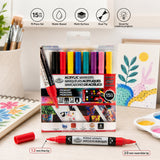 Royal Langnickel Acrylic Paint Marker Set - 15 Pieces, Assorted Primary Colours