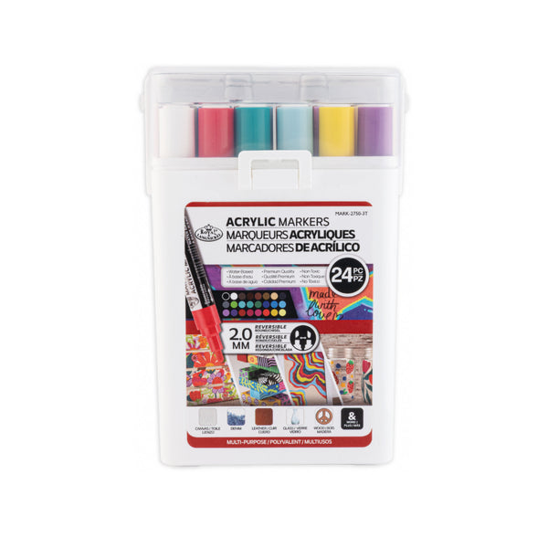 Royal Langnickel Primary Acrylic Paint Marker Set - 24 Pieces, Assorted Colours