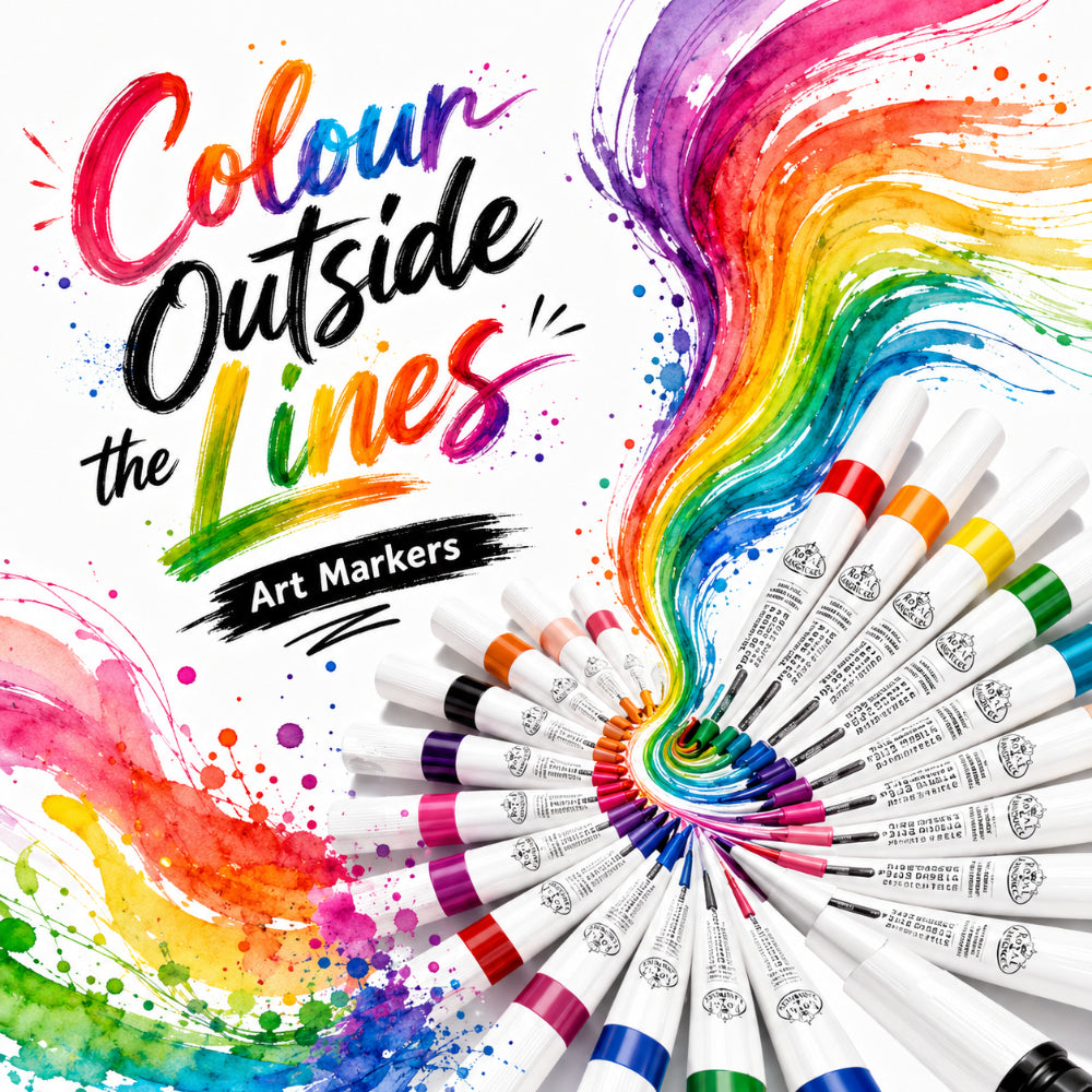 Royal Langnickel Dual Tip Acrylic Markers - 12 Assorted Primary and Neon Colours