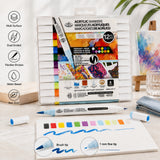 Royal Langnickel Dual Tip Acrylic Markers - 12 Assorted Primary and Neon Colours
