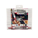 Royal Langnickel Metallic Dual Tip Acrylic Markers - 12 Pieces, Assorted Colours
