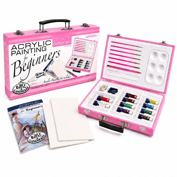 Royal Langnickel Pink Acrylic Art Set - Assorted Colours, Carry Case