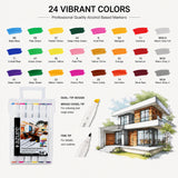 Royal Langnickel Azure Dual-Tip Artist Markers - 24 Pieces, Assorted Colours