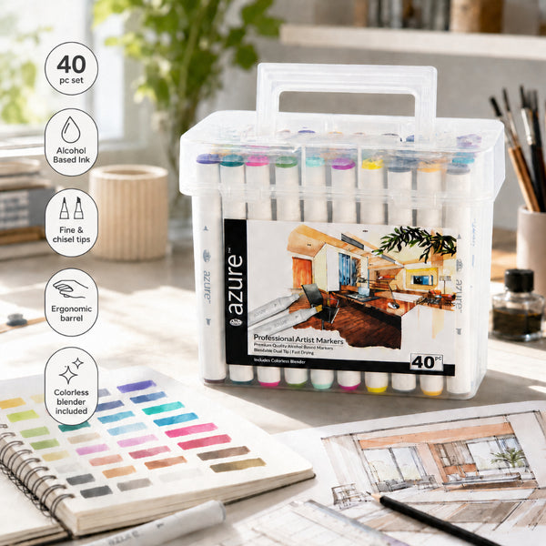 Royal Langnickel Azure Dual-Tip Artist Markers - 40 Pieces, Primary Colours