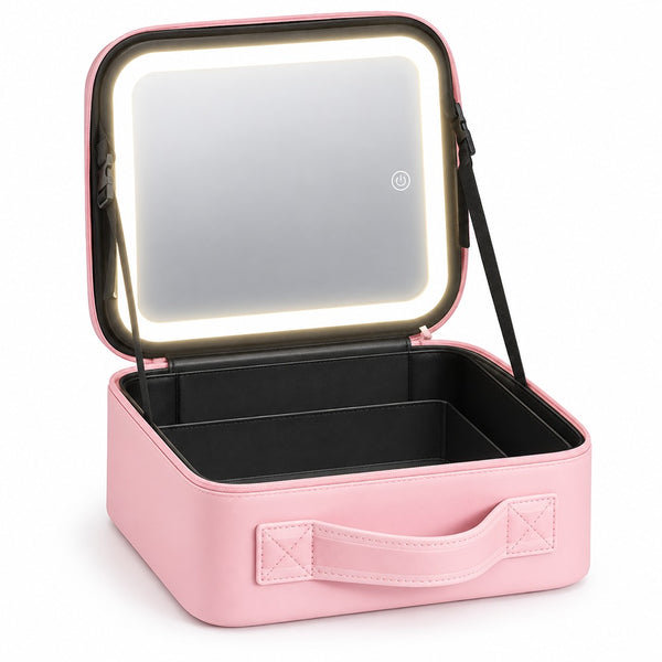 LED Make Up Box Pink | 27x23x13cm