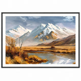 Framed Canvas Print Lake and Mountain Scene | 60x80cm Wall Art