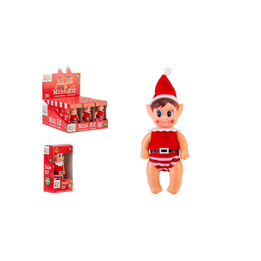 Festive Vinyl Baby Elf Doll - 5 Inch, Assorted Designs, Boxed