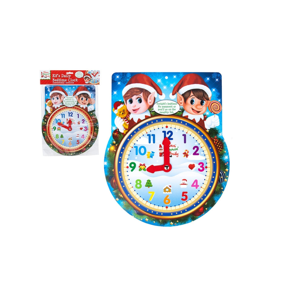 Interactive Elf Bedtime Learning Clock - 10.5 x 13in, Adjustable Hands