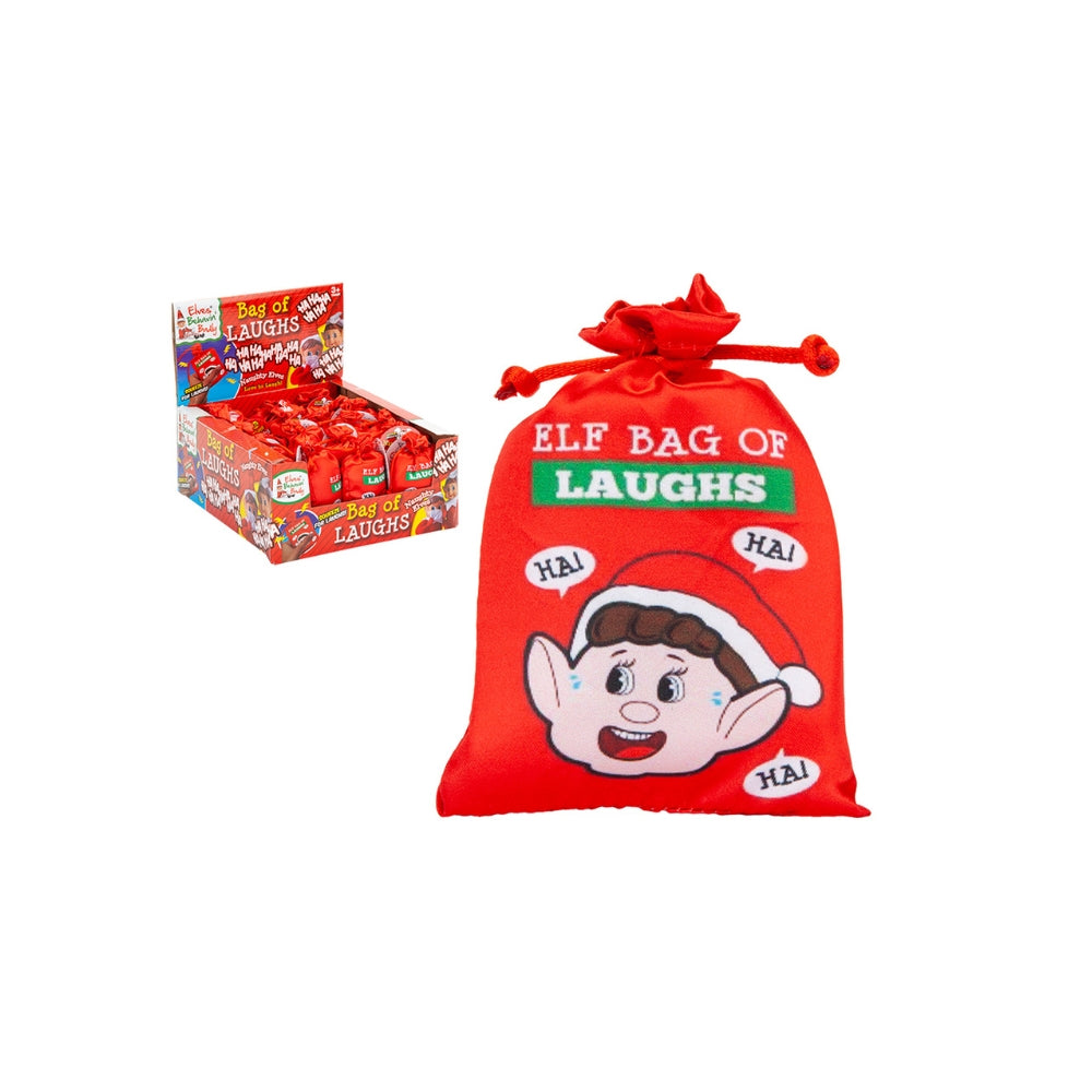 Electronic Elf Bag of Laughs Toy - Red, Christmas Sound Effects