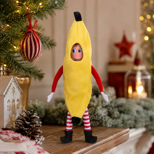 Banana Costume for Christmas Elf Dolls - Ages 3+, Doll Not Included
