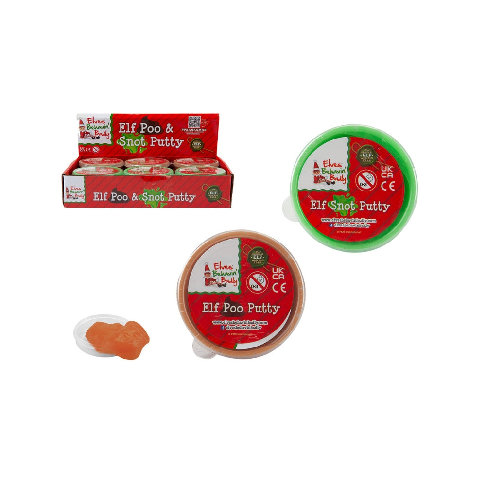 Elf Snot and Poo Christmas Putty Toy - 40g, Assorted Designs, Ages 3+