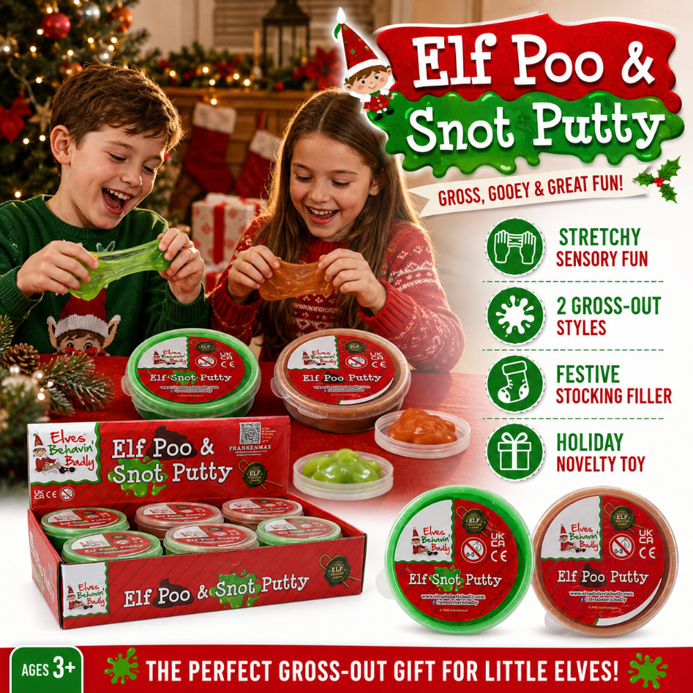 Elf Snot and Poo Christmas Putty Toy - 40g, Assorted Designs, Ages 3+