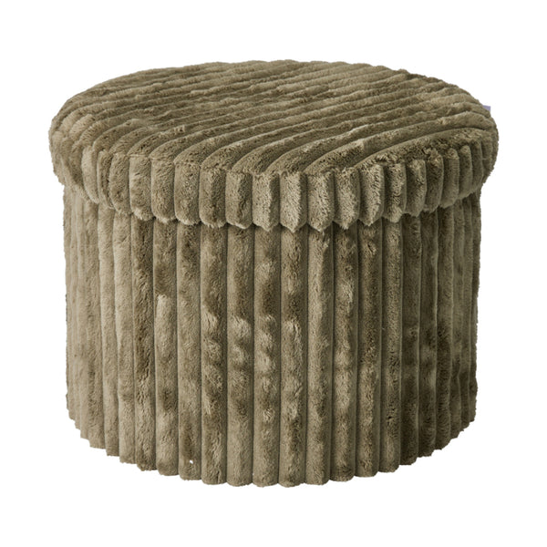 Chunky Cord Storage Ottoman Stool - Green, Padded Lift-Off Lid