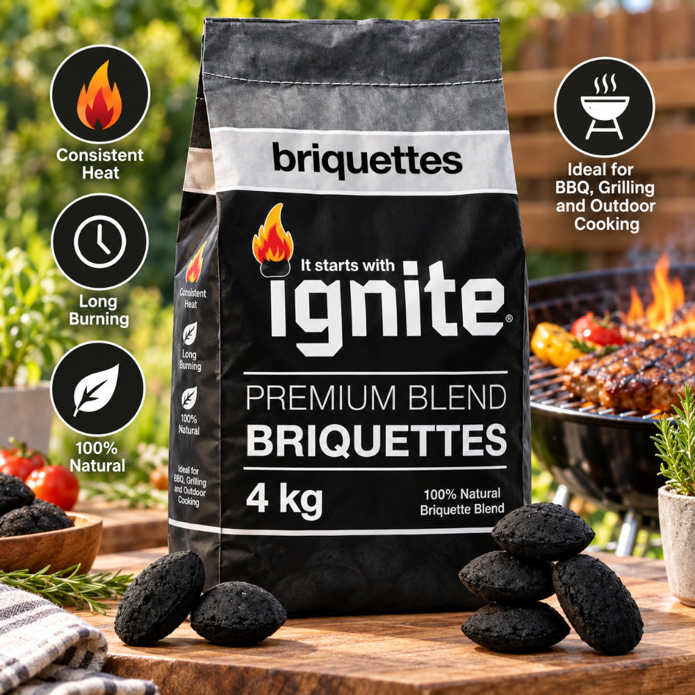 Ignite Briquettes 4kg | 100% Natural Blend for BBQs